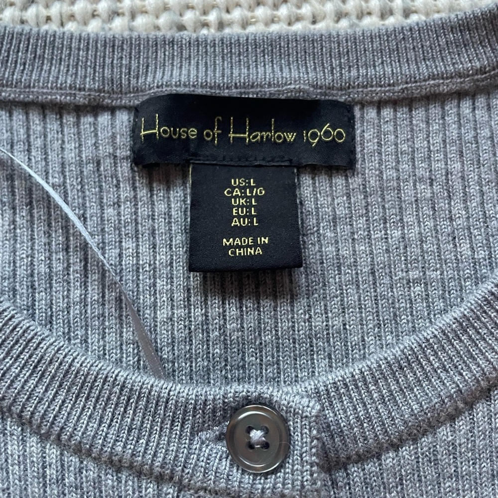 House of Harlow 1960 Gray Button-Up Cardigan - Picture 2 of 4